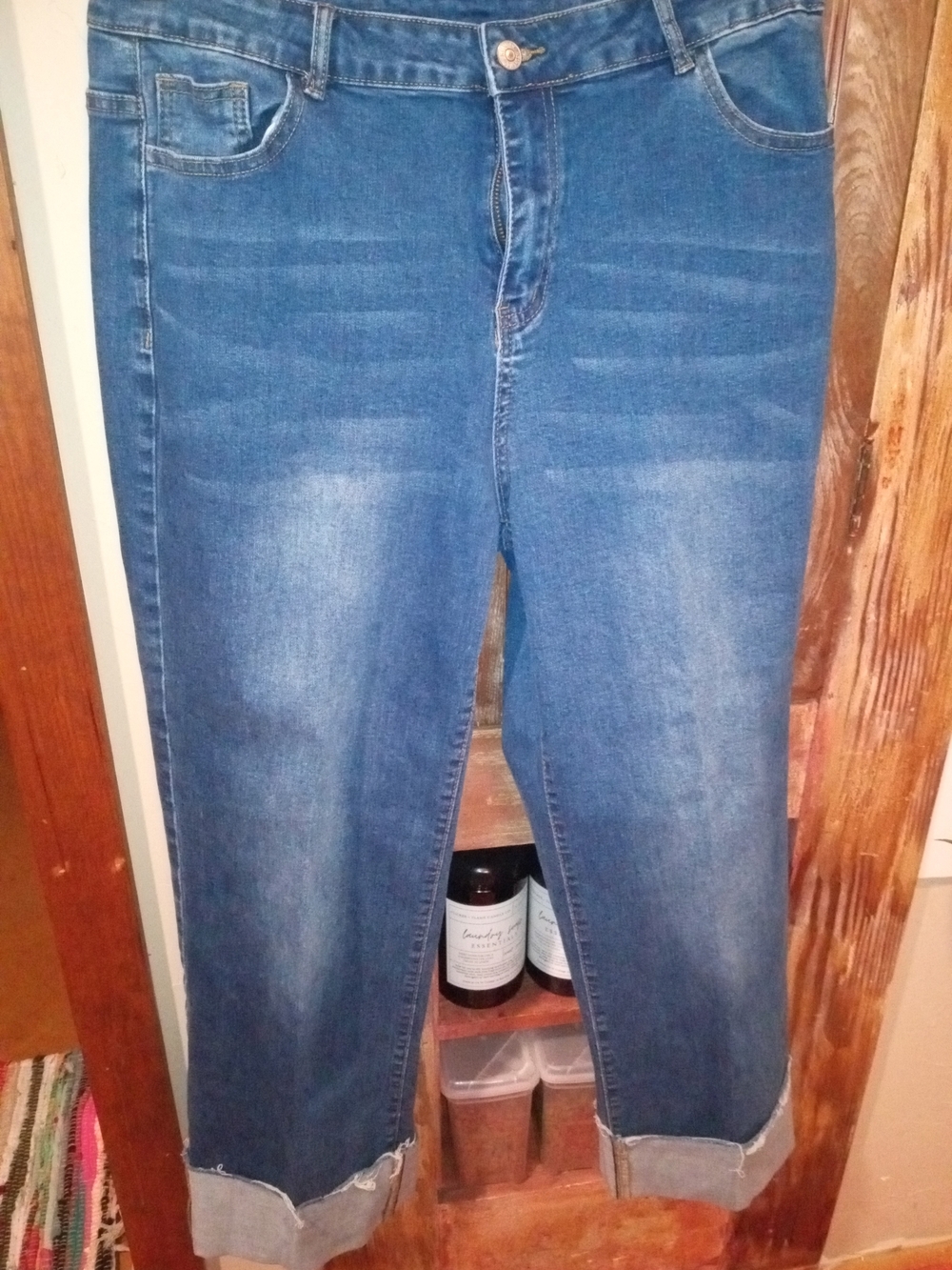 KUNMI Classic Blue Wide Leg Jeans - Women's Flare & Wide Leg
